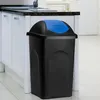 DEUBA® Poubelle avec couvercle basculant 60L noir/bleu Voir les images du produit 2