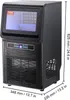 A black commercial ice maker with dimensions indicated. Voir les images du produit