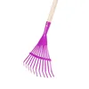 Rekord Kinder Fächerbesen Laubrechen mit Holzstiel in pink Produktbild-Vorschau 2