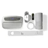 A collection of parts for a portable air conditioner laid out on a white background. Produktbild-Vorschau