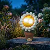 LED Solar Blume mit blizelnden und rollenden Augen - Solar Gänseblümchen - H: 22cm - Lichtsensor Produktbild-Vorschau