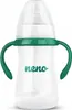 A clear studio shot of a baby bottle with green handles. Náhľad obrázku produktu
