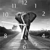 Wallario Design Wanduhr Elefant bei Sonnenaufgang in Afrika Produktbild-Vorschau 1