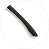 A close-up view of a dark brown object with a metallic silver edge, possibly part of a utensil or tool, against a white background. Podgląd zdjęcia produktu