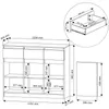 Komoda 120 cm, 3 zásuvky, 3 dvierka, skriňa FRAMIRE S-3, Náhľad obrázku produktu 13