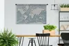 MuchoWow® Wandteppich Wandbehang Weltkarte - Blau - Grau - Produktbild-Vorschau 3