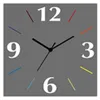 A close-up of a modern wall clock with colorful hour markers. Produktbild-Vorschau