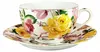 Set van 2 stuks schoteltje, bloemen, rozenporselein 250ml Productafbeelding-voorbeeld 2