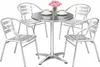 5-tlg Bistrogarnitur Balkonset Rund Ø 60cm Aluminium Stehtisch H70/110cm Produktbild-Vorschau