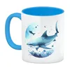 Haifisch im Wasser Kaffeebecher in hellblau Produktbild-Vorschau 2