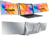 A laptop with two attached screens, shown from the front and the back. Produktbild-Vorschau