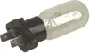 A close-up studio shot of a light bulb with a black base and metal prongs. Anteprima dell’immagine prodotto
