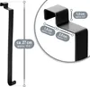 A close-up view of a black metal door hook with dimensions indicated by text and lines. Produktbild-Vorschau