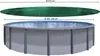 A pool cover is shown above a round swimming pool, with dimensions indicated. Produktbild-Vorschau