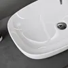 doporro Lavabo da Appoggio in Vetroceramica Bianco Lucido Anteprima dell’immagine prodotto 5