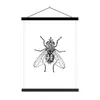 MuchoWow® Textilposter Fliege - Tiere - Vintage - Schwarz Produktbild-Vorschau 1