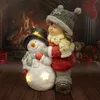 Figurka dekoracyjna dziewczynka z bałwankiem 44 cm Solis Podgląd zdjęcia produktu 2