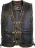 Herren Lederweste Vintage Kutte Bikerweste Motorradweste Produktbild-Vorschau 2