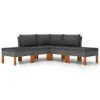 The Living Store 5-tlg. Garten-Lounge-Set mit Kissen Poly Produktbild-Vorschau 5
