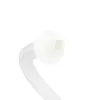 A close-up of a white skimmer with a collection cup, attached to a flexible hose, on a white background. Produktbild-Vorschau