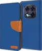 A blue flip case for a smartphone is shown open, revealing the phone's camera module. Anteprima dell’immagine prodotto