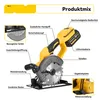 A diagram of a cordless circular saw with various parts labeled in German. Produktbild-Vorschau