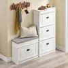 A hallway or entryway scene featuring a shoe cabinet and bench. Produktbild-Vorschau