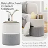 2er-Set Ottomane aus Leinen, 2 gepolsterte Satzhocker mit Produktbild-Vorschau 4