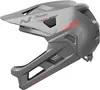 A studio shot of a grey full-face mountain bike helmet with red branding. Anteprima dell’immagine prodotto