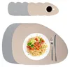 Platzdeckchen-Set 6-tlg., grau/beige, Kunstleder, 30x40,5 cm Productafbeelding-voorbeeld