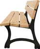 A side view of a park bench with wooden slats and black cast iron legs. Produktbild-Vorschau