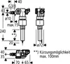 Technical drawing with dimensions of a plumbing valve. Produktbild-Vorschau