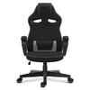 A black and gray gaming chair is shown from the front against a white background. Anteprima dell’immagine prodotto