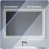 Badspiegel mit LED Licht Schwarzer Rahmen 60x80cm SAUTENS Produktbild-Vorschau 5