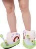 A pair of feet wearing plush slippers shaped like the character Gary from SpongeBob SquarePants. Produktbild-Vorschau