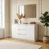 Komoda 120 cm Aga biała matowa z szufladami pojemna Podgląd zdjęcia produktu 2