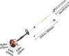 A pole saw with dimensions indicated by text overlays. Produktbild-Vorschau