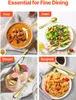 A collage of four images showcasing cutlery sets with different food items: soup, salad, dessert, and spaghetti. Náhľad obrázku produktu