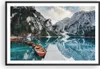 Gerahmtes Poster - Schwarzer Rahmen - Boote Berge Hafen - Produktbild-Vorschau 1