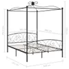 vidaXL Struttura letto a baldacchino in metallo nero 160 x Anteprima dell’immagine prodotto 4