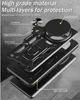 An exploded view diagram of a phone case, highlighting its multi-layer protection and features. Voir les images du produit