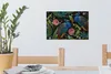 MuchoWow® - Leinwandbilder - Stickereidruck - Pfau - Blumen Produktbild-Vorschau 6
