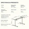 A product specification chart with a diagram of a height-adjustable desk frame. Voir les images du produit