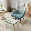 Sillón mecedora Merax con tapicería de bouclé y reposapiés, Vista previa de la imagen del producto 16
