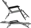 Two views of a gray reclining chair against a white background. Voir les images du produit