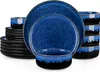 A set of blue and black ceramic dishes. Voir les images du produit
