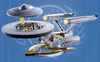 A toy model of the Starship Enterprise from Star Trek, with its saucer section detached to reveal the bridge crew. Podgląd zdjęcia produktu