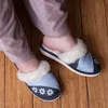 Damen slippers van leer en schapenvacht, grijs, met de hand Productafbeelding-voorbeeld 4