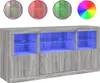 vidaXL Credenza con luci LED Grigio Sonoma 142,5x37x67 cm Anteprima dell’immagine prodotto 8