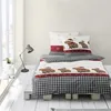 Bettwäsche Bierbaum Biber 4168-10 Capybara Natur Grau Rot Produktbild-Vorschau 1